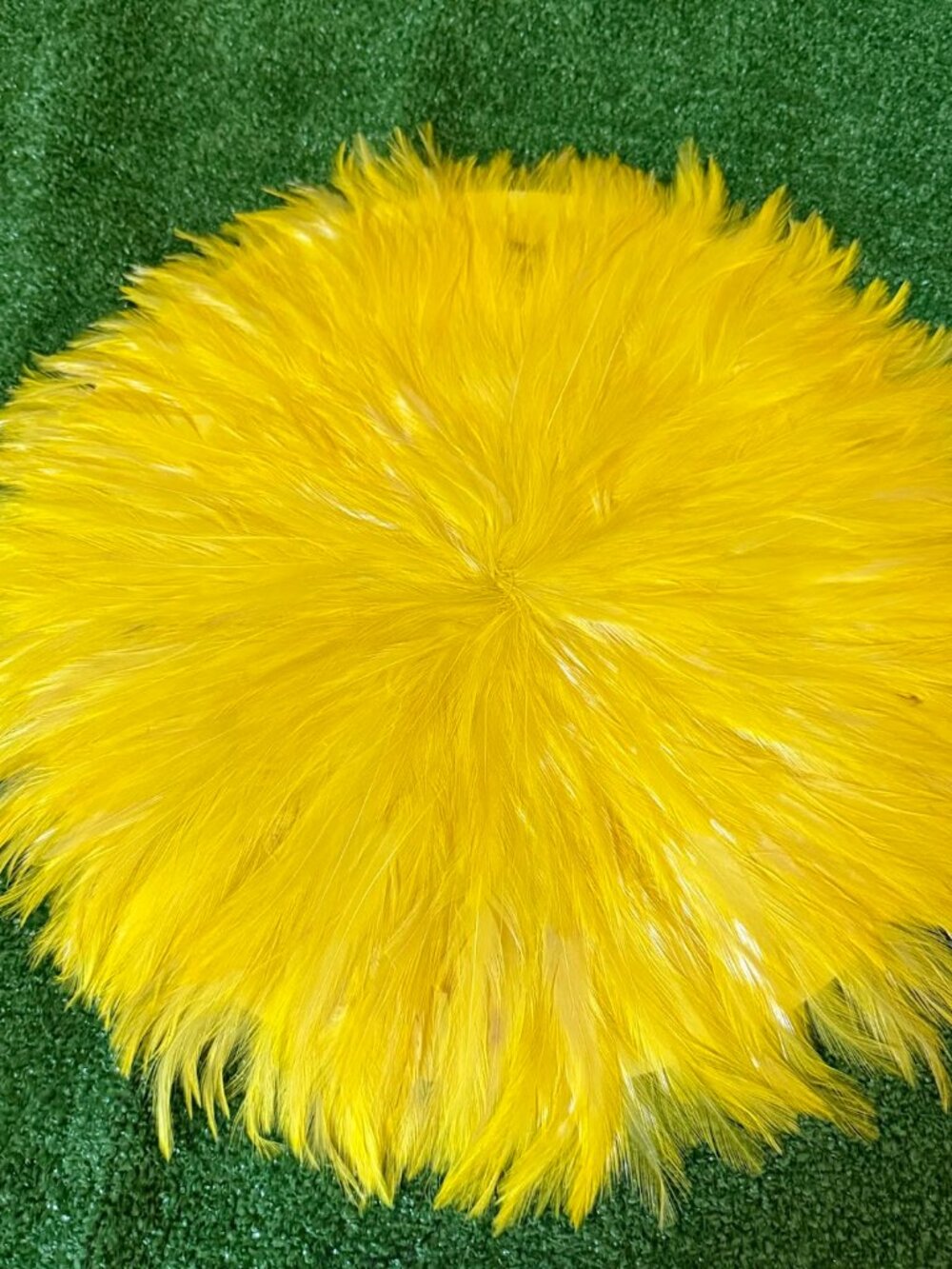 4 Round Yellow Feather Style Placemat Glam Boho Wedding Table Decor Centerpiece